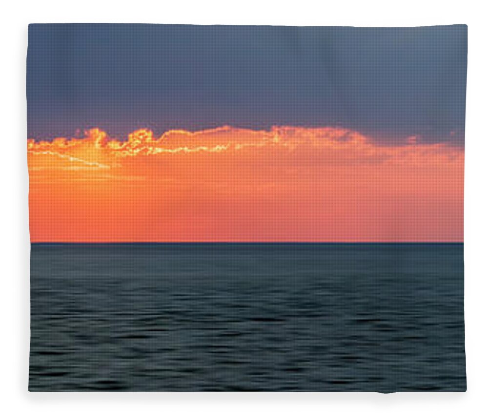 Sky Fleece Blanket featuring the photograph Sunset panorama over ocean by Elena Elisseeva