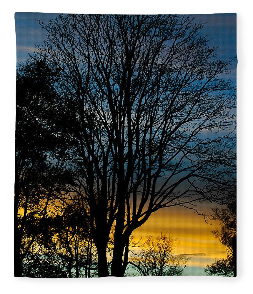 Clouds Fleece Blanket featuring the photograph Sunset Silhouette by Venetta Archer