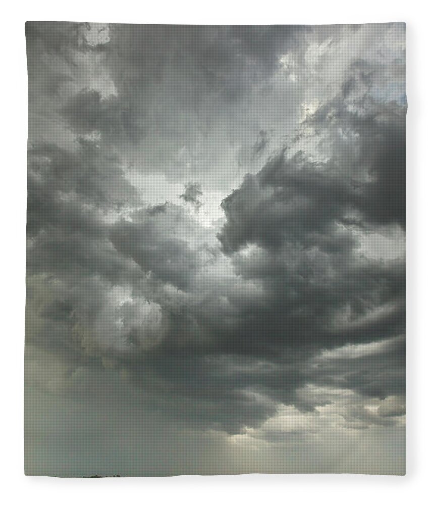 00559186 Fleece Blanket featuring the photograph Sunset Storm Clouds Billowing #1 by Yva Momatiuk John Eastcott