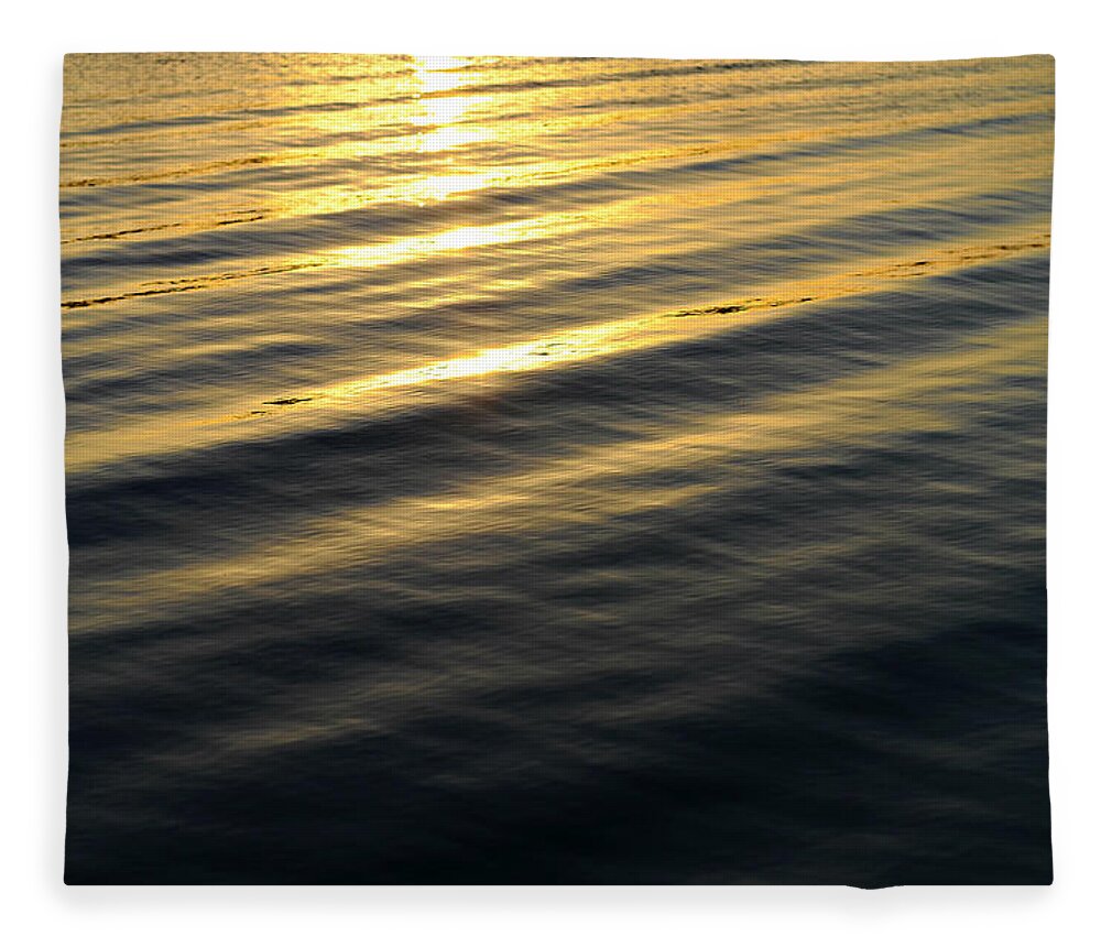 Water Fleece Blanket featuring the photograph Sunset Waves by Laura Fasulo