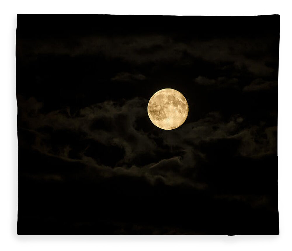 Moon Fleece Blanket featuring the photograph Super Moon by Spikey Mouse Photography