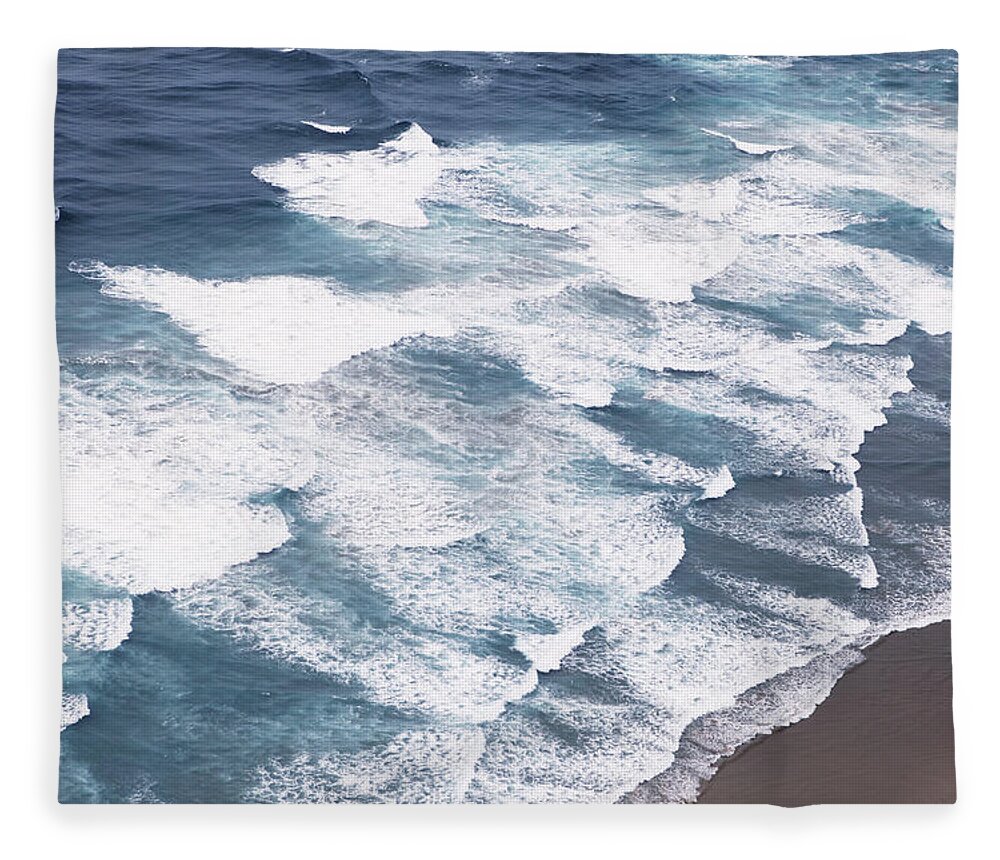 Tranquility Fleece Blanket featuring the photograph Surf At Cape Reianga, New Zealand by Elizabeth Clarkson Photography, Auckland New Zealand
