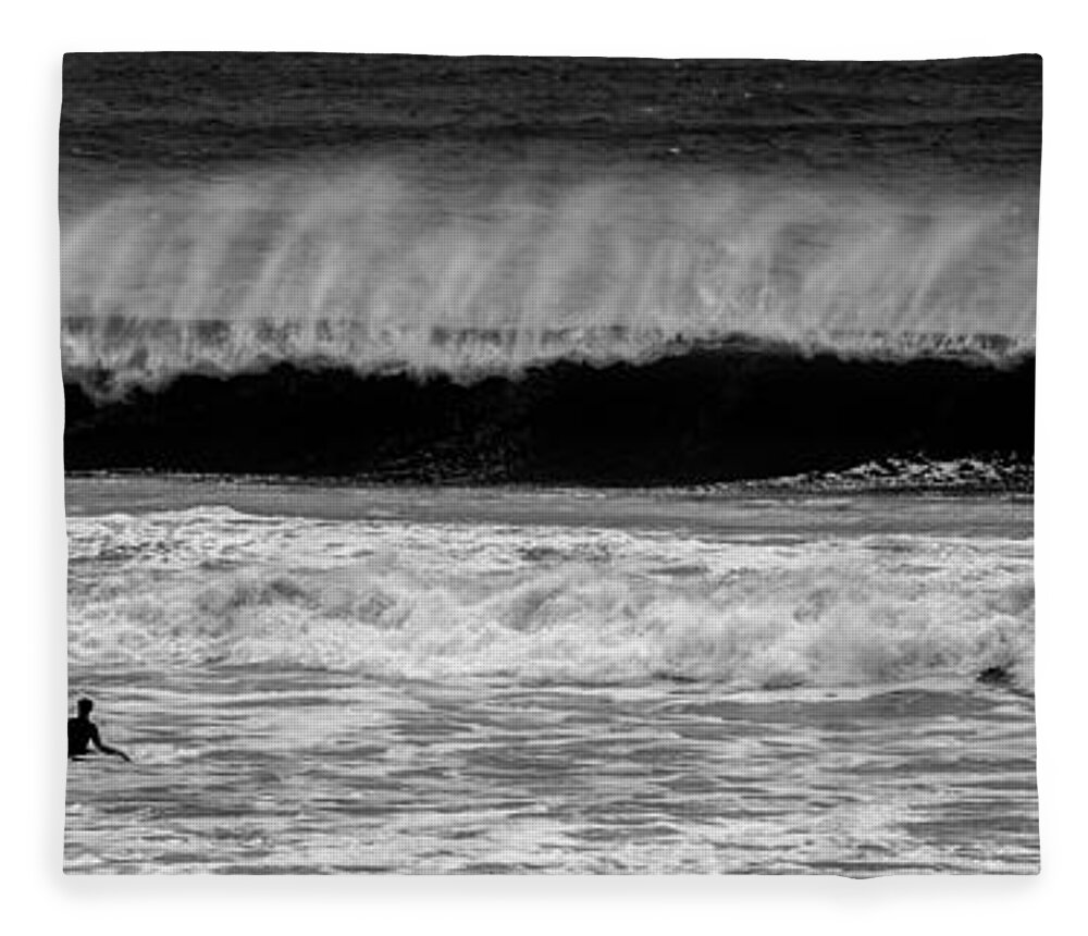 Surf Fleece Blanket featuring the photograph Surf Dude by Nigel R Bell