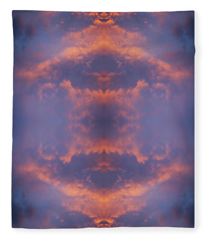 Orange Color Fleece Blanket featuring the photograph Surreal Flaming Clouds In Dramatic Skies by Silvia Otte