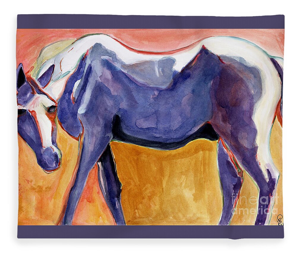 Pat Saunders-white Fleece Blanket featuring the painting Suspicious by Pat Saunders-White