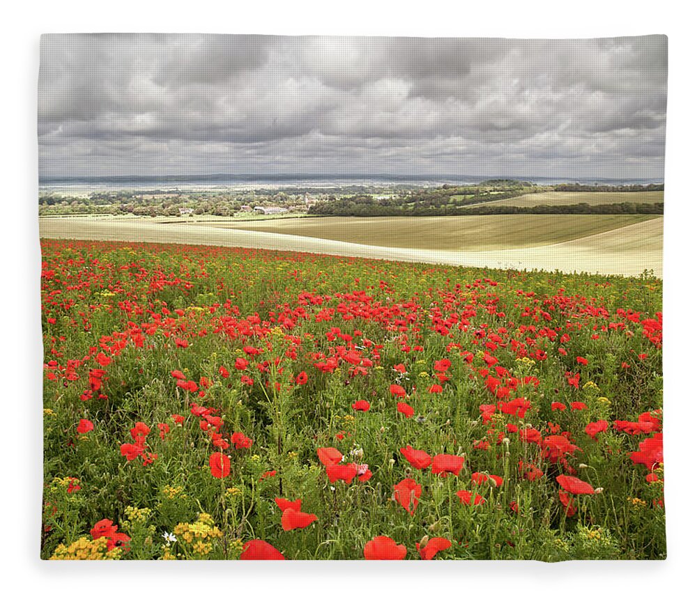 Scenics Fleece Blanket featuring the photograph Sweeping Golden Fields by Getty Images