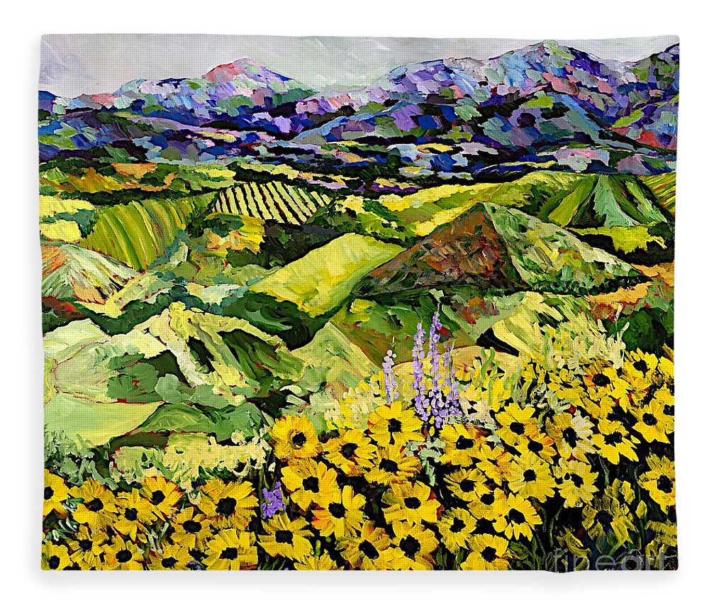 Landscape Fleece Blanket featuring the painting Sweet Bluff by Allan P Friedlander