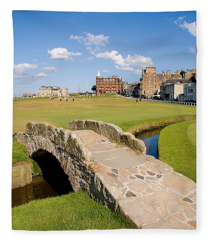 Golf Fleece Blanket featuring the photograph Swilcan Bridge On The 18th Hole At St Andrews Old Golf Course Scotland by Unknown