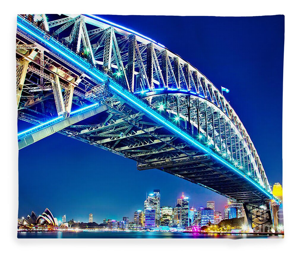 Sydney Fleece Blanket featuring the photograph Sydney Blues by Az Jackson