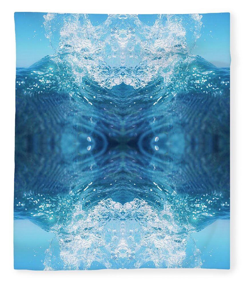 Mandala Fleece Blanket featuring the photograph Symmetrical Mandala Of Water Splash by Marcos Welsh