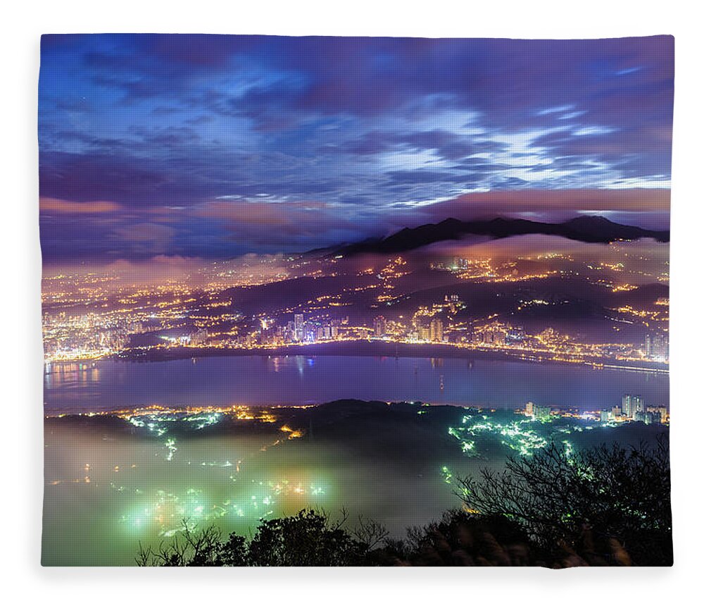 Taiwan Fleece Blanket featuring the photograph Taipei City by Taipei, Taiwan By Balmung