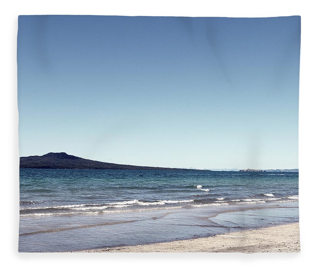 Tranquility Fleece Blanket featuring the photograph Takapuna Beach, Auckland New Zealand by Elizabeth Clarkson Photography, Auckland New Zealand