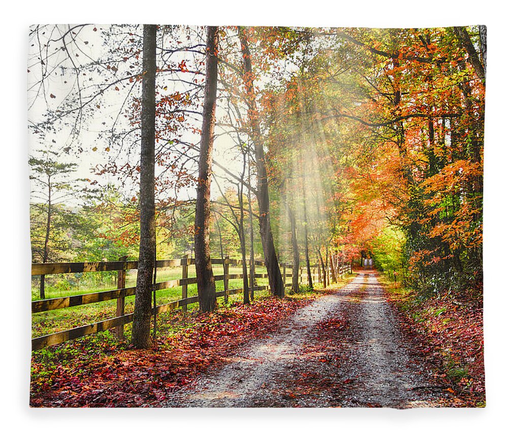 Appalachia Fleece Blanket featuring the photograph Take the Back Roads by Debra and Dave Vanderlaan