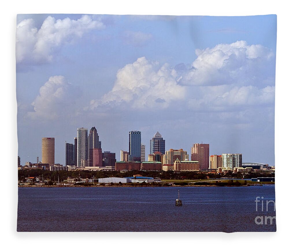 Caribbean Fleece Blanket featuring the photograph Tampa cityscape by Ken Frischkorn