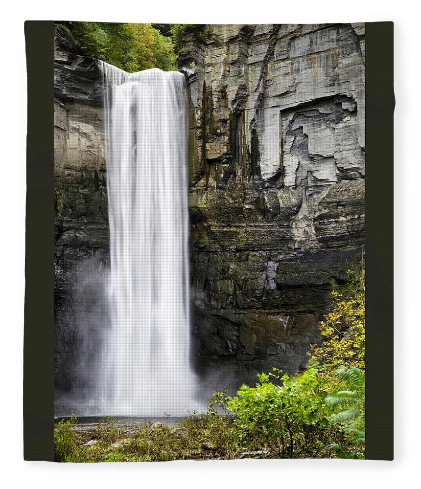 Waterfall Fleece Blanket featuring the photograph Taughannock Falls View From The Bottom by Christina Rollo