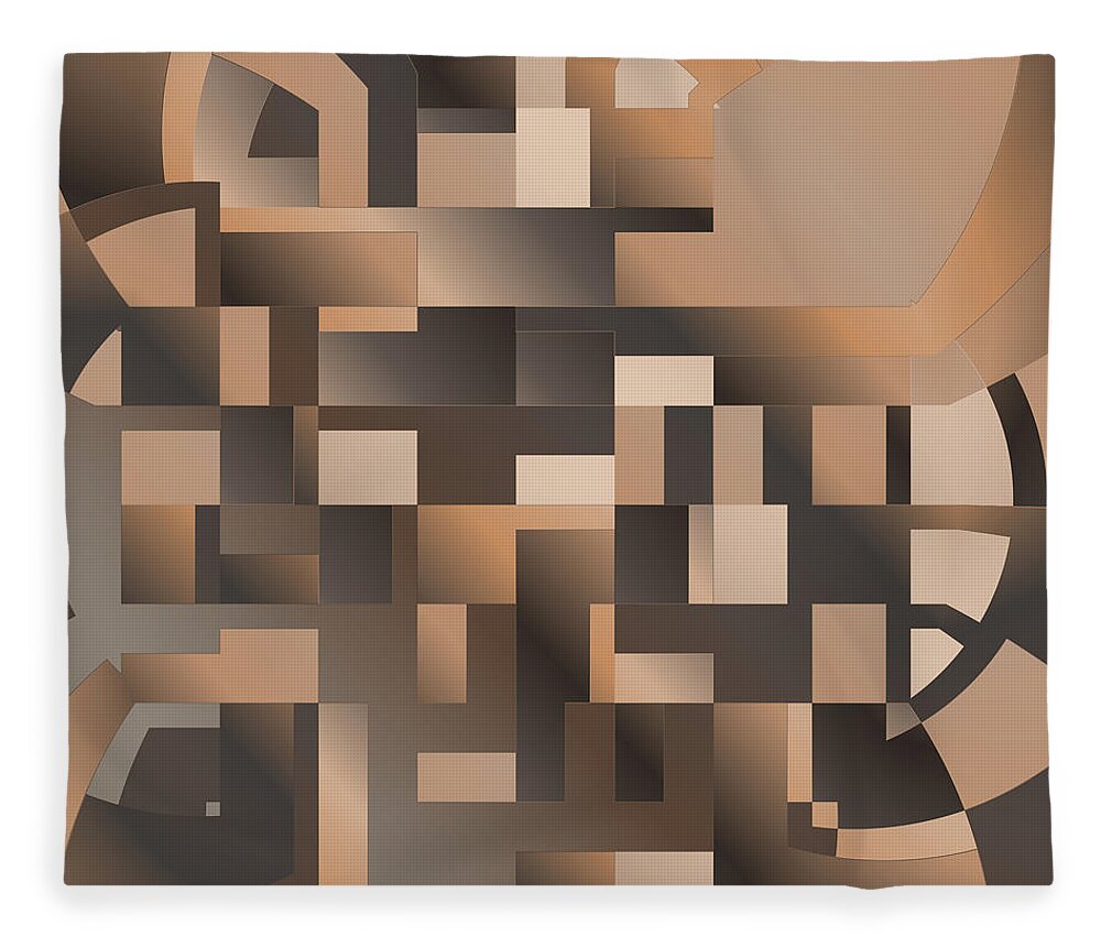 Geometric Fleece Blanket featuring the digital art Terrace Geometric by Judi Suni Hall