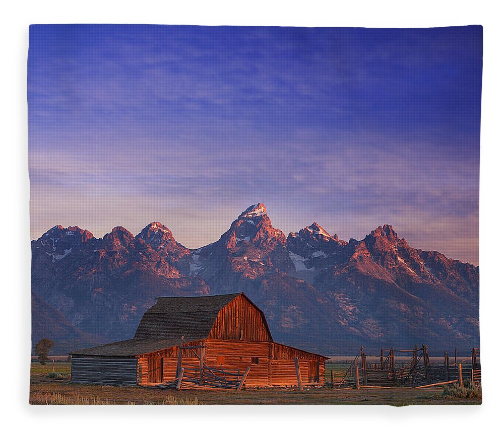 Tetons Fleece Blanket featuring the photograph Teton Sunrise by Darren White