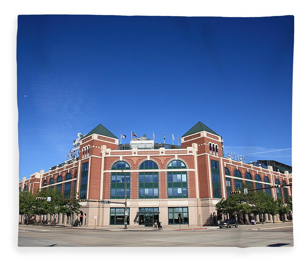 America Fleece Blanket featuring the photograph Texas Rangers Ballpark in Arlington by Frank Romeo