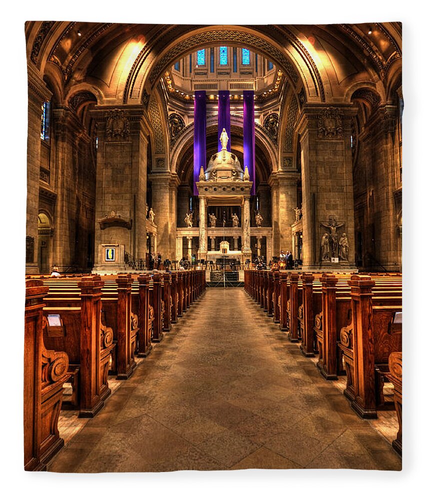 Mn Church Fleece Blanket featuring the photograph Basilica of Saint Mary #3 by Amanda Stadther