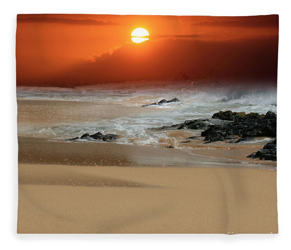 Aloha Fleece Blanket featuring the photograph The Birth of the Island by Sharon Mau