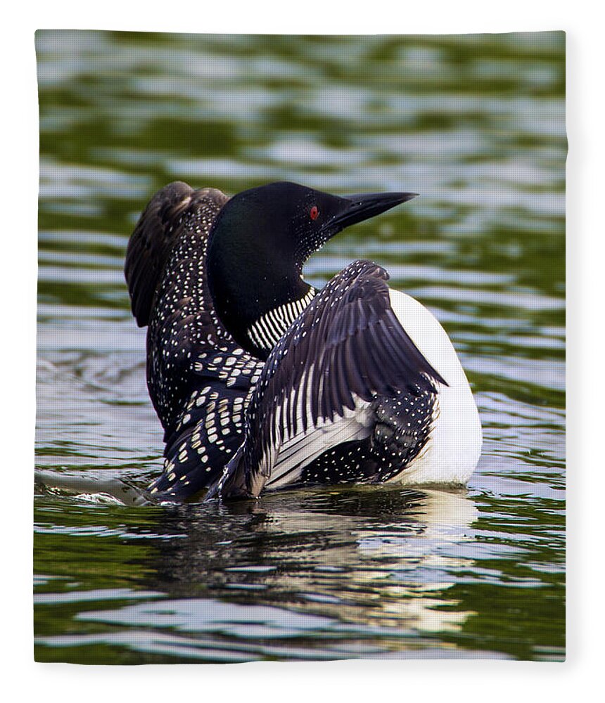 Bird Fleece Blanket featuring the photograph The Common Loon by Bill and Linda Tiepelman