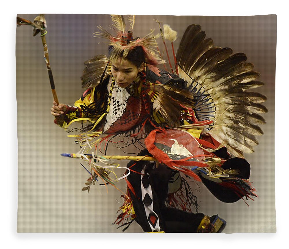 Pow Wow Fleece Blanket featuring the photograph Pow Wow The Dance by Bob Christopher