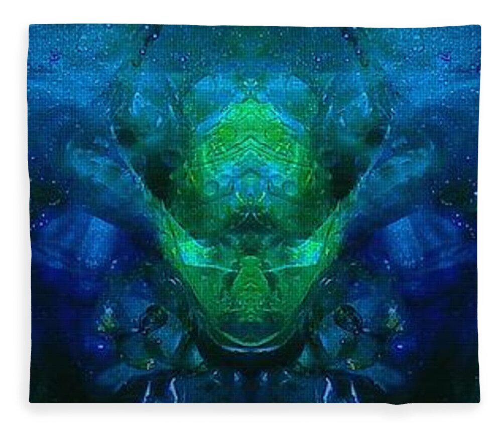 Abstract Digital Painting Fleece Blanket featuring the digital art The Dream Mind by Wolfgang Schweizer
