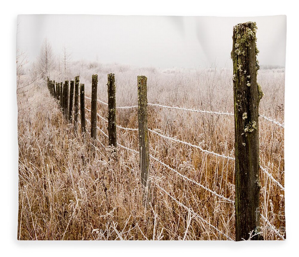 Frost Fleece Blanket featuring the photograph The Fence Still Stands by Lori Dobbs