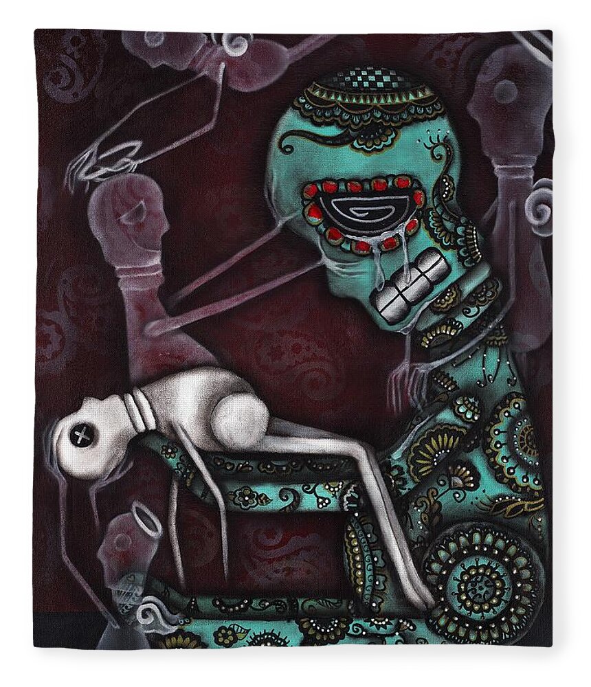 Death Fleece Blanket featuring the painting The Final Awakening by Abril Andrade