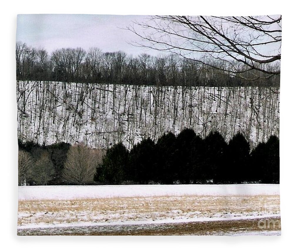 Landscape Photos Fleece Blanket featuring the photograph The First Snow New Hope PA by Michael Hoard