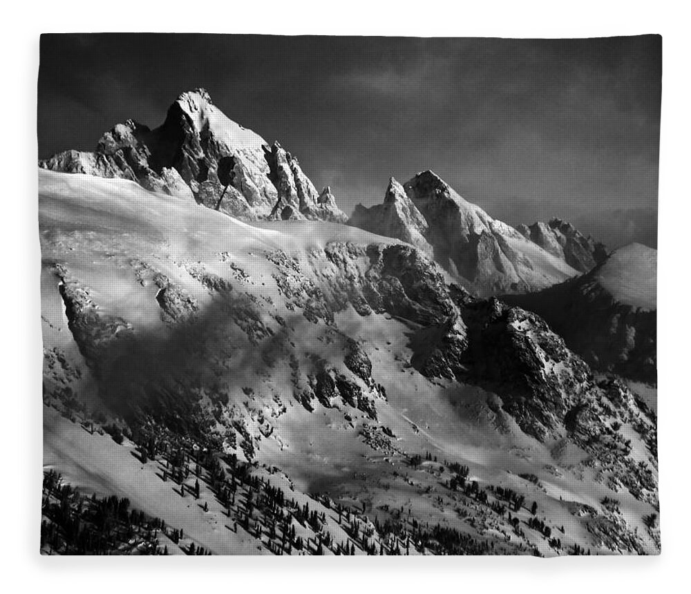 Grand Teton Fleece Blanket featuring the photograph The Gathering Storm by Raymond Salani III