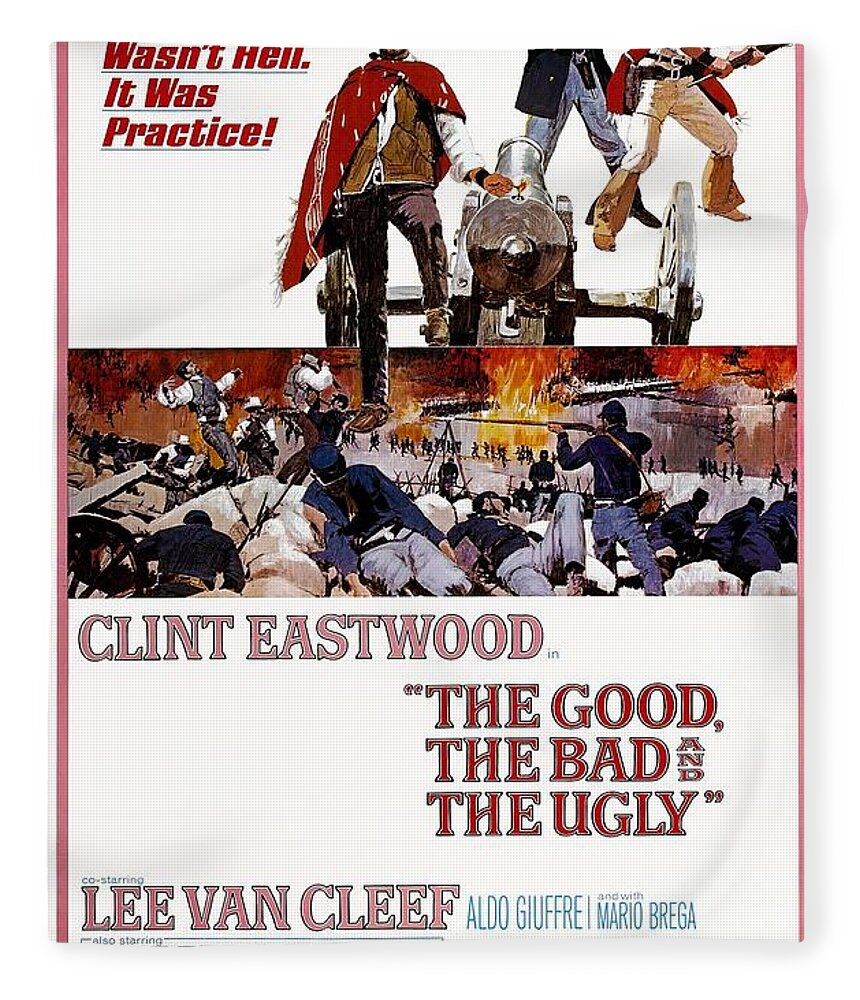 Movie Poster Fleece Blanket featuring the photograph The Good The Bad and the Ugly by Georgia Clare