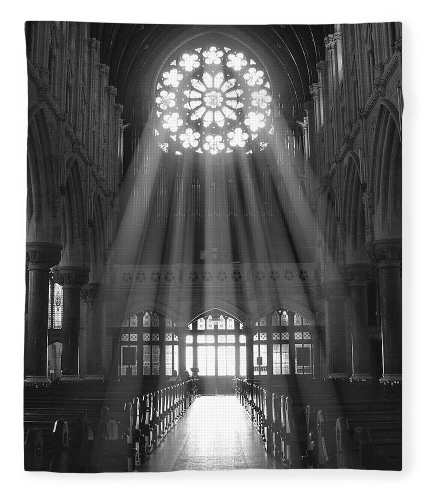 Cathedral Fleece Blanket featuring the photograph The Light - Ireland by Mike McGlothlen