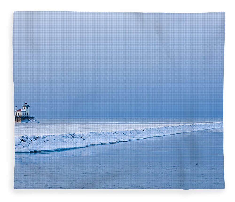 Lighthouse Fleece Blanket featuring the photograph The Lighthouse of Port Ontario by Everet Regal