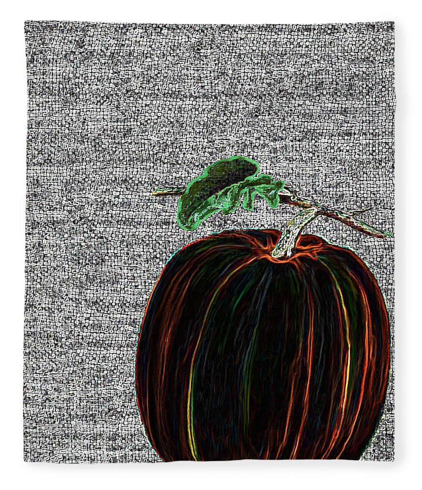 Pumpkin Fleece Blanket featuring the painting The Magical Pumkin by Portraits By NC