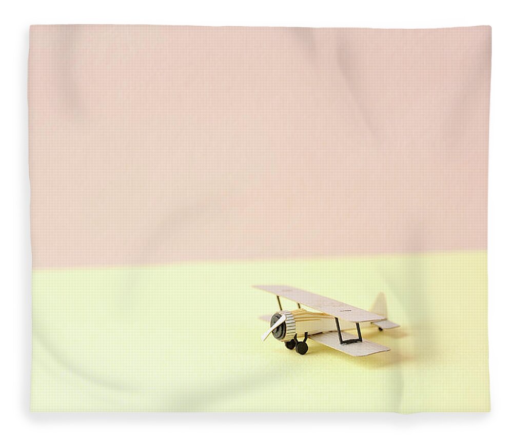 Shadow Fleece Blanket featuring the photograph The Model Of The Airplane Made Of The by Yagi Studio