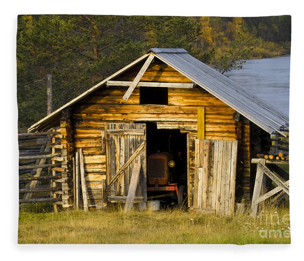 Heiko Fleece Blanket featuring the photograph The Old Barn by Heiko Koehrer-Wagner