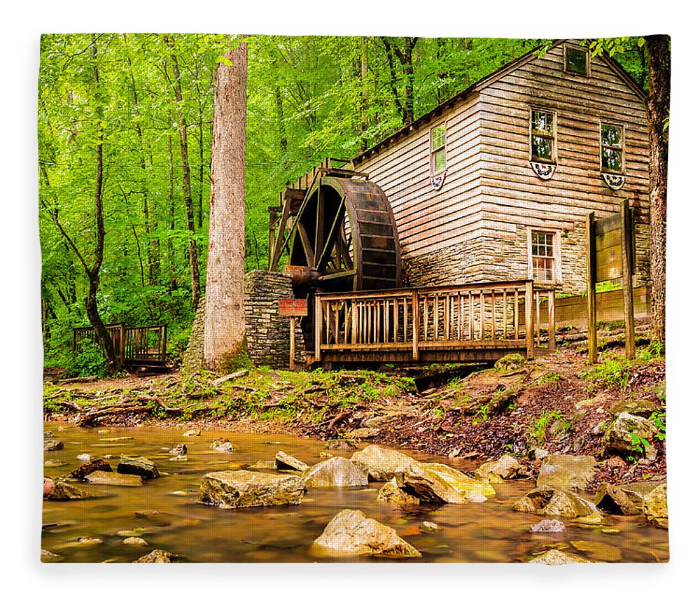 Norris Mill Fleece Blanket featuring the photograph The Old Rice Mill in Tennessee by Gregory Ballos
