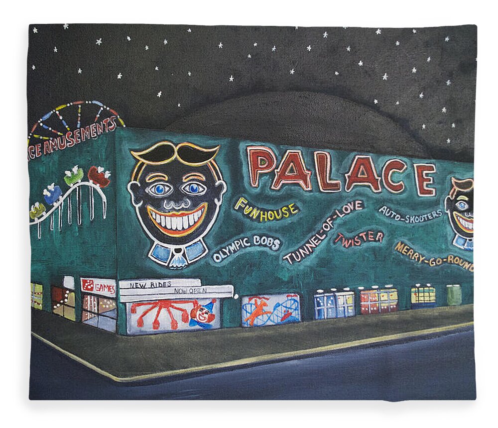 Tillie Fleece Blanket featuring the painting The Palace at Night by Patricia Arroyo