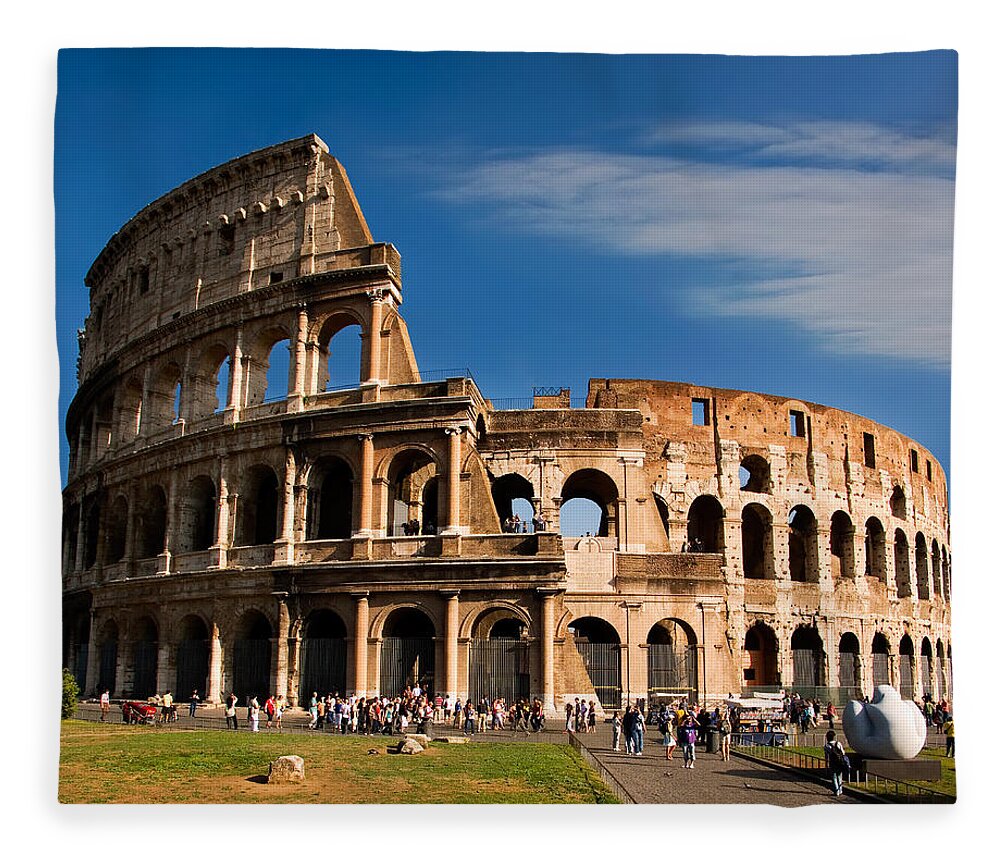 Colosseum Fleece Blanket featuring the photograph The Roman Colosseum by Weston Westmoreland