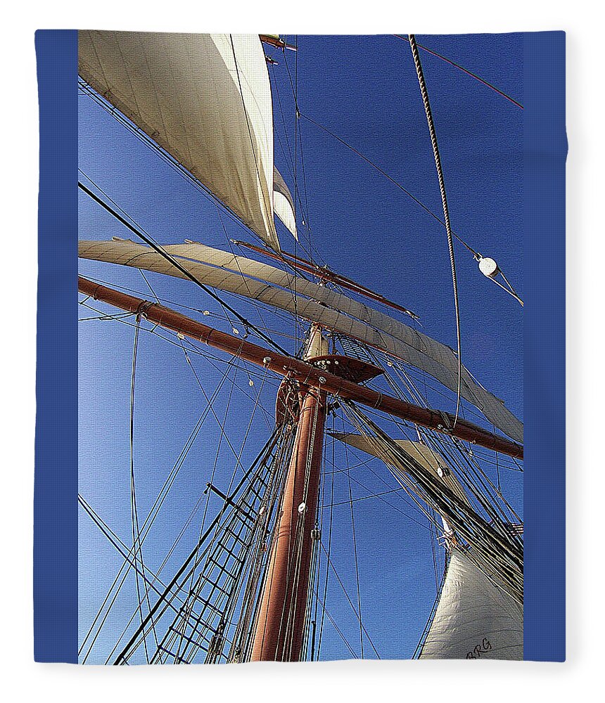 Nautical Fleece Blanket featuring the photograph The Star Of India. Mast And Sails by Ben and Raisa Gertsberg