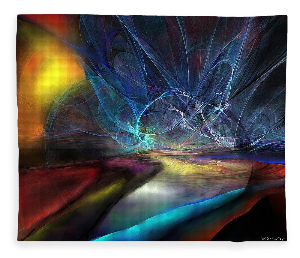 Storm Fleece Blanket featuring the painting The Storm by Wolfgang Schweizer
