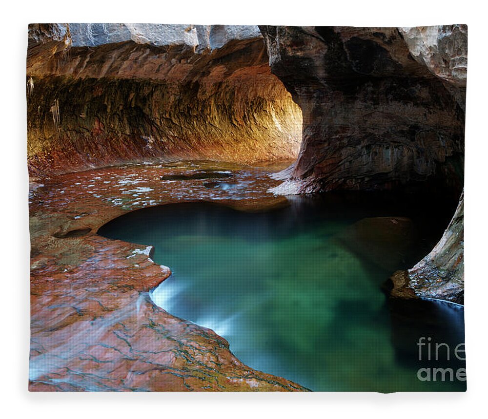 Water Fleece Blanket featuring the photograph The Subway Sacred Light by Bob Christopher