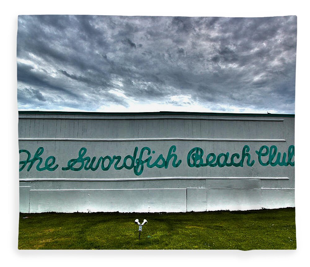 Swordfish Fleece Blanket featuring the photograph The Swordfish Beach Club by Robert Seifert