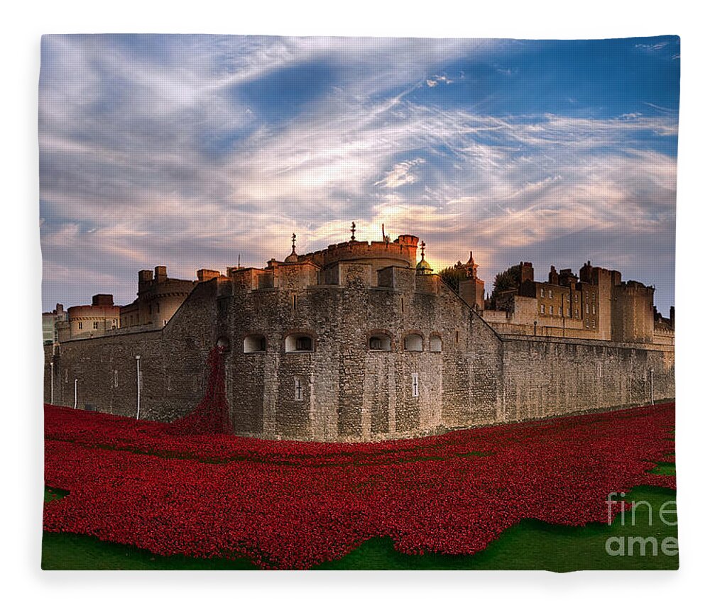 Tower Of London Fleece Blanket featuring the digital art The Tower by Airpower Art
