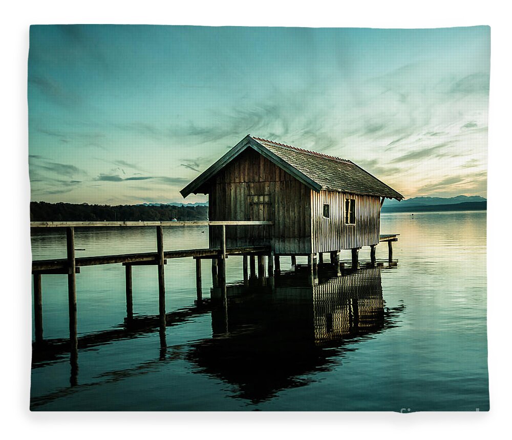 1x1 Fleece Blanket featuring the photograph The Waterhouse by Hannes Cmarits