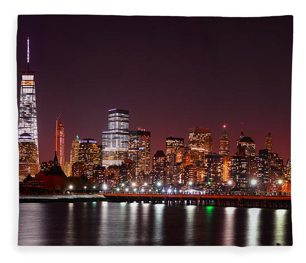 Liberty State Park Fleece Blanket featuring the photograph The World Trade Center by Raymond Salani III