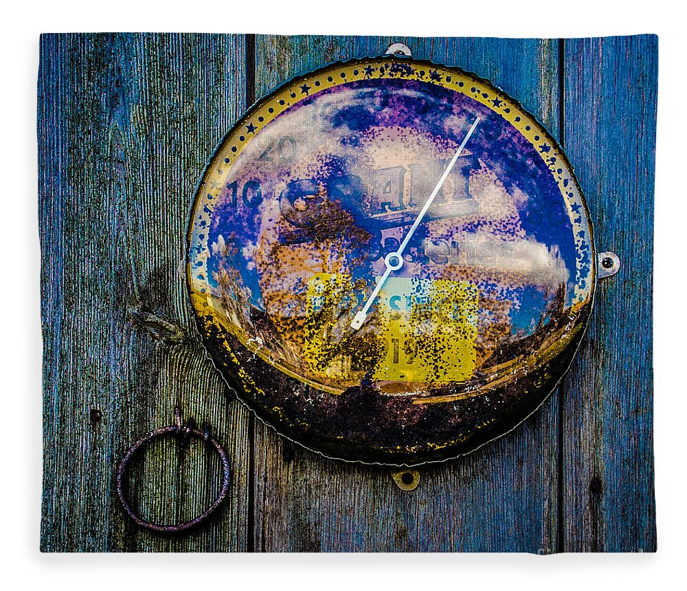 Barn Fleece Blanket featuring the photograph Thermometer by Michael Arend