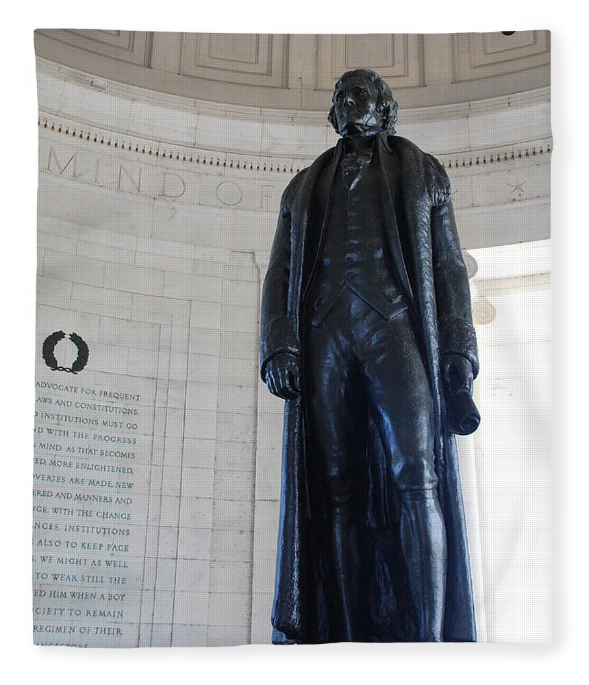 Declaration Of Independence Fleece Blanket featuring the photograph Thomas Jefferson Statue by Kenny Glover