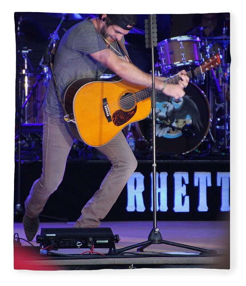 Thomas Rhett Akins Jr Fleece Blanket featuring the photograph Thomas Rhett Country Music Concert 2014 by Valerie Collins
